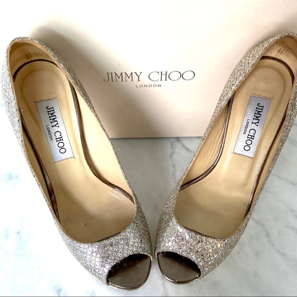 Jimmy Choo Crown Gold Silver Champagne Heel - Picture 9 of 16